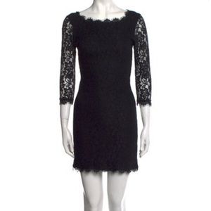 Diane von Furstenberg black lace dress, Size 0. Great condition
